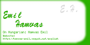 emil hamvas business card